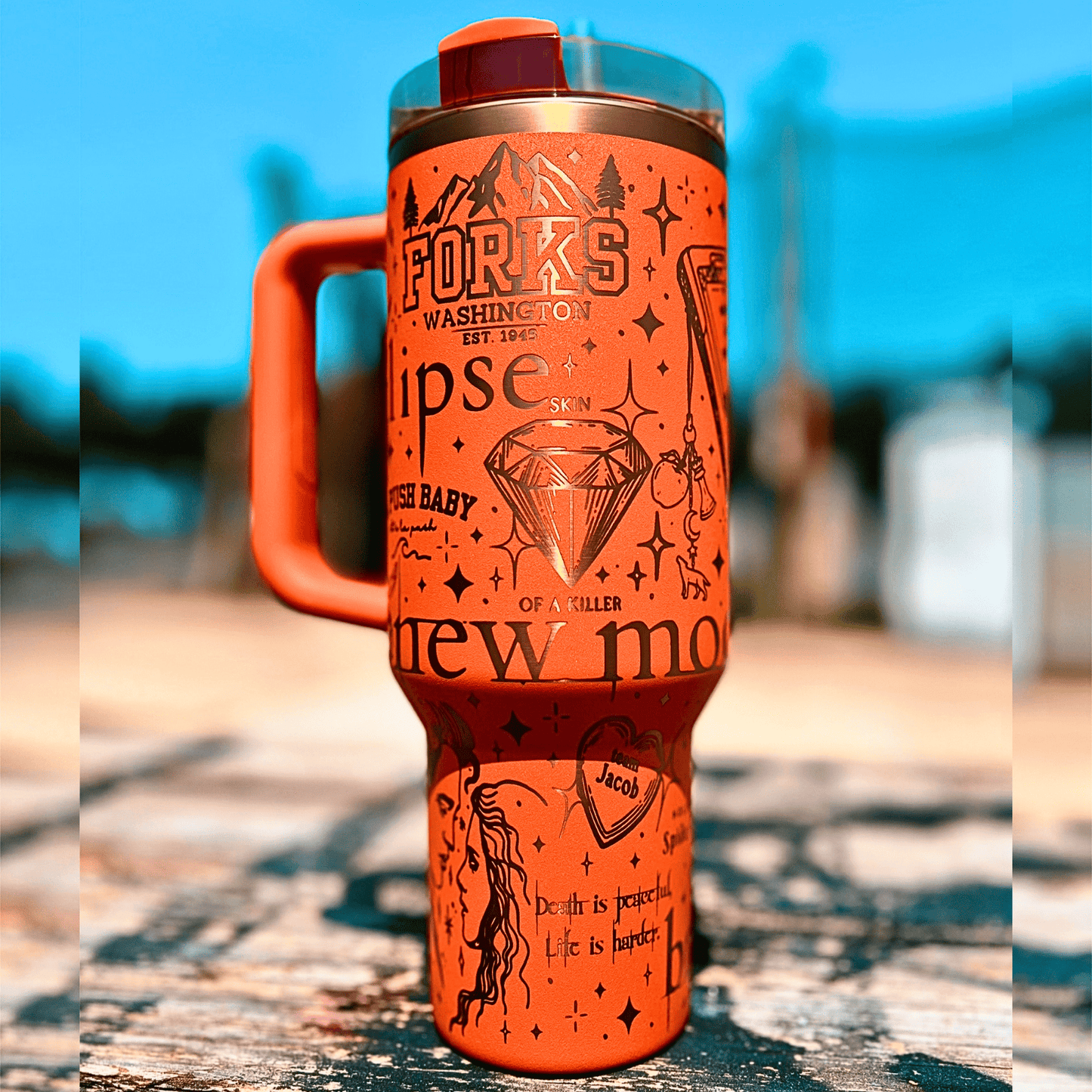 Exclusivo: Garrafa Térmica 1.2L Edição Especial Crepúsculo Twilight Customizada Gravação Laser + *BRINDE 1x Chaveiro Exclusivo* - EDIÇÃO LIMITADA