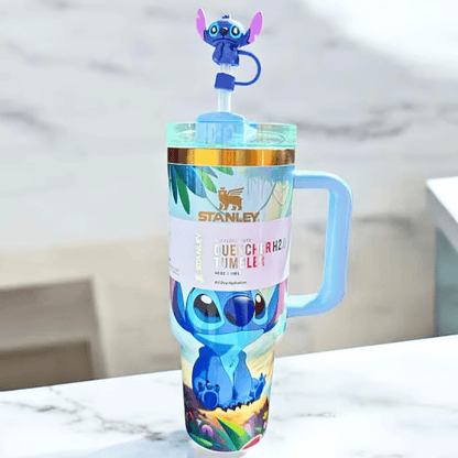Exclusivo: Garrafa Térmica 1.2L Edição Especial Stitch Dourada Caixa Customizada + *BRINDE 1x Chaveiro Exclusivo* - EDIÇÃO LIMITADA