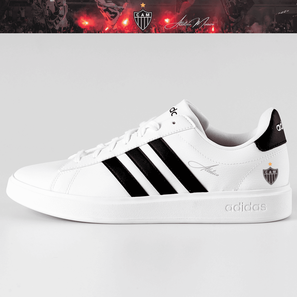 Exclusivo: Tênis Grand Court Signature Customizado Galo ATL Mineiro + *BRINDE 1x Caneca Oficial* - EDIÇÃO LIMITADA