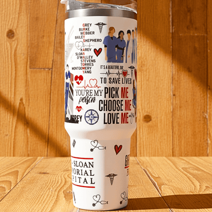 Exclusivo: Garrafa Térmica 1.2L Especial Greys Anatomy Customizada Gravação Permanente + *BRINDE 1x Chaveiro Exclusivo* - EDIÇÃO LIMITADA