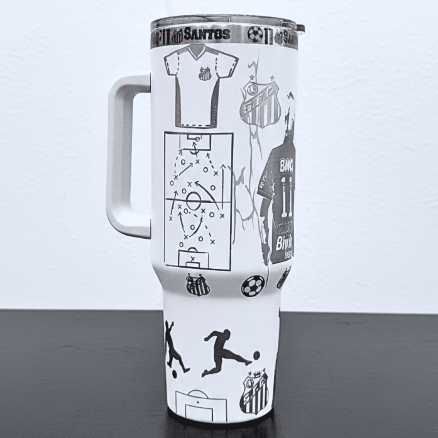 Exclusivo: Garrafa Térmica 1.2L Edição Especial Santos Customizada Gravação Laser + *BRINDE 1x Chaveiro Exclusivo* - EDIÇÃO LIMITADA