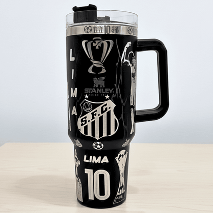 Exclusivo: Garrafa Térmica 1.2L Edição Especial Santos Customizada Gravação Laser + *BRINDE 1x Chaveiro Exclusivo* - EDIÇÃO LIMITADA
