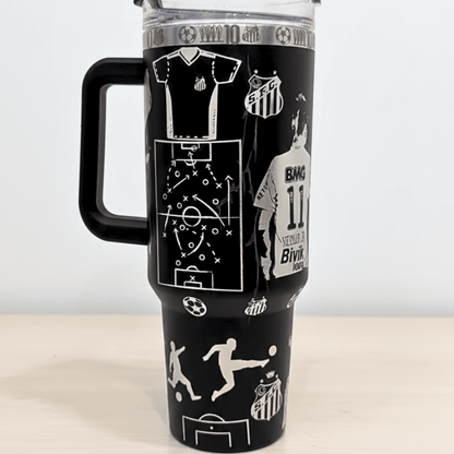 Exclusivo: Garrafa Térmica 1.2L Edição Especial Santos Customizada Gravação Laser + *BRINDE 1x Chaveiro Exclusivo* - EDIÇÃO LIMITADA