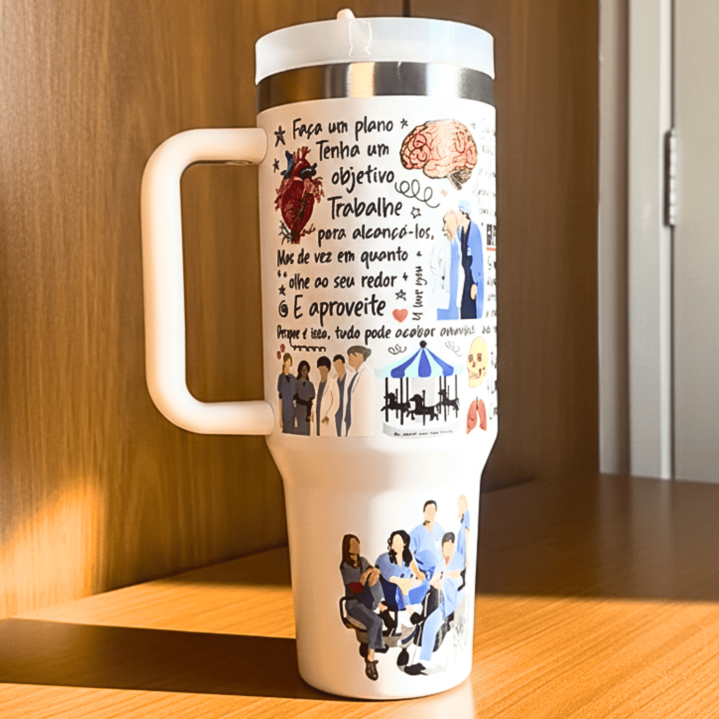 Exclusivo: Garrafa Térmica 1.2L Especial Greys Anatomy Customizada Gravação Permanente + *BRINDE 1x Chaveiro Exclusivo* - EDIÇÃO LIMITADA