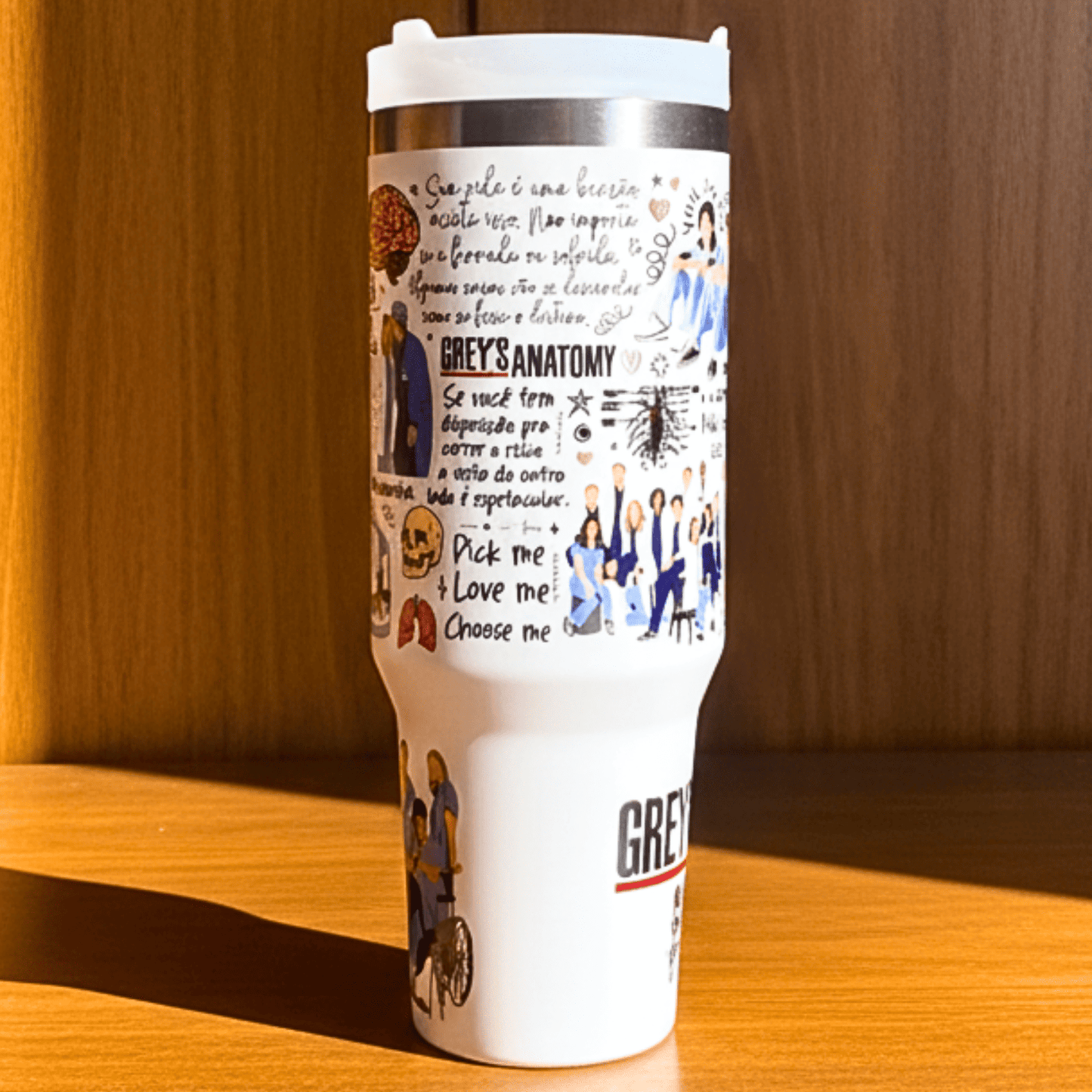 Exclusivo: Garrafa Térmica 1.2L Especial Greys Anatomy Customizada Gravação Permanente + *BRINDE 1x Chaveiro Exclusivo* - EDIÇÃO LIMITADA