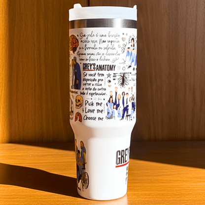 Exclusivo: Garrafa Térmica 1.2L Especial Greys Anatomy Customizada Gravação Permanente + *BRINDE 1x Chaveiro Exclusivo* - EDIÇÃO LIMITADA