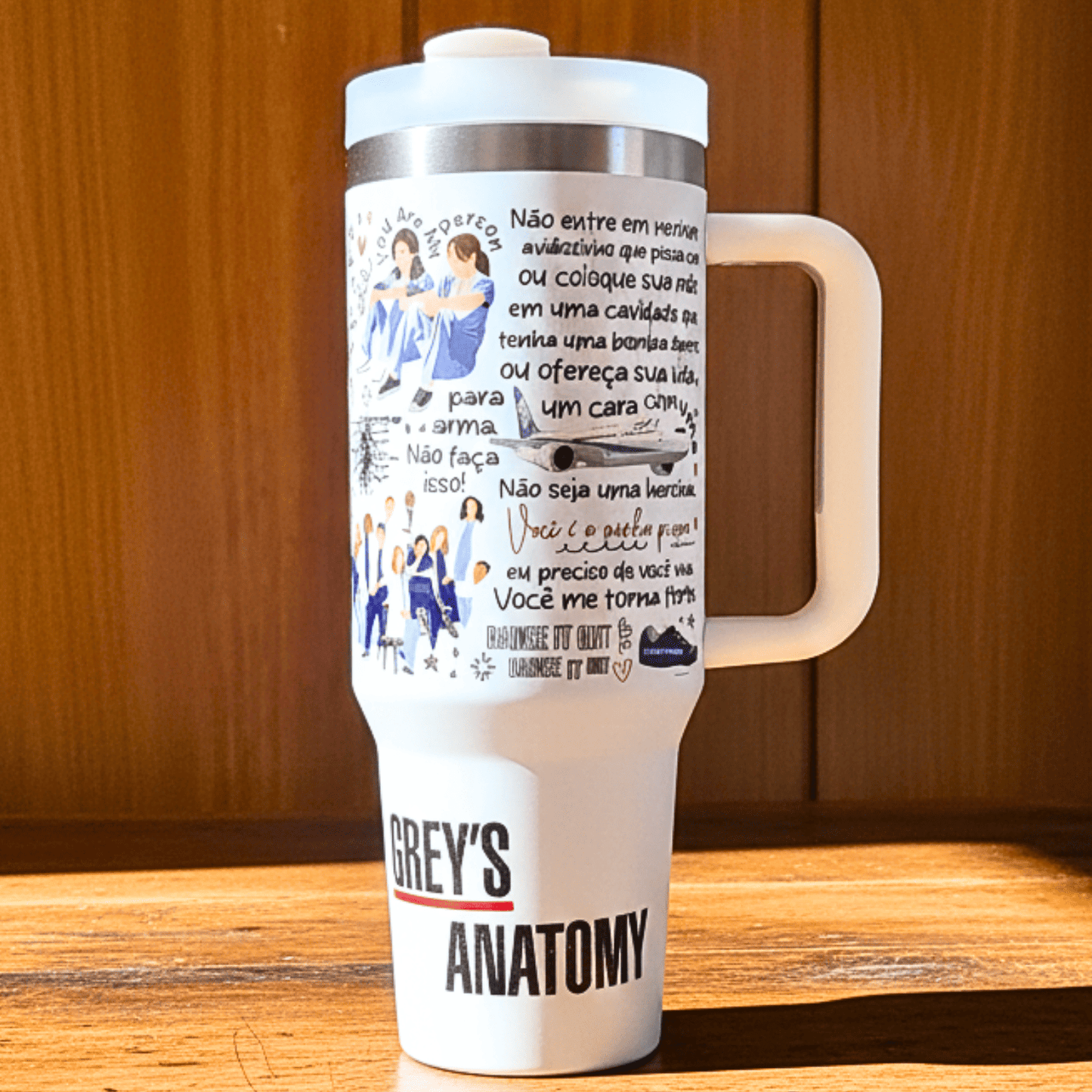 Exclusivo: Garrafa Térmica 1.2L Especial Greys Anatomy Customizada Gravação Permanente + *BRINDE 1x Chaveiro Exclusivo* - EDIÇÃO LIMITADA