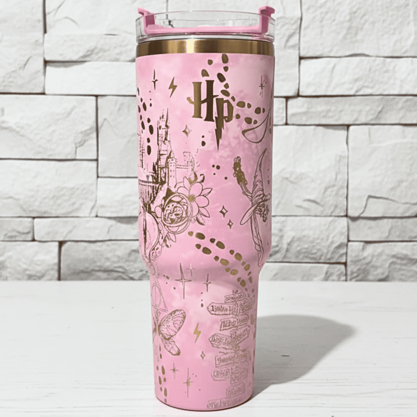 Exclusivo: Garrafa Térmica 1.2L Edição Especial HP Dourada e Metalizada Customizada Gravação Laser + *BRINDE 1x Chaveiro Exclusivo* - EDIÇÃO LIMITADA