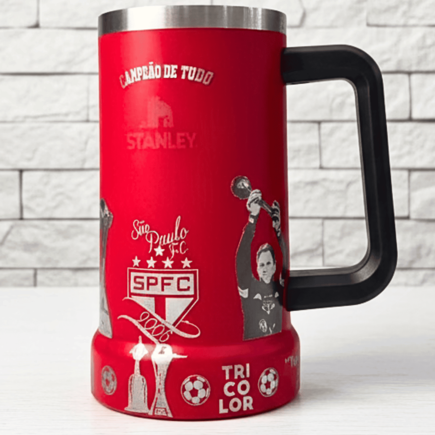 Exclusivo: Caneca Térmica 710ml Edição Especial São Paulo Tri Mundial Customizada Gravação Laser + *BRINDE 1x Chaveiro Exclusivo* - EDIÇÃO LIMITADA