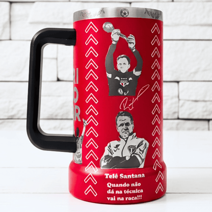 Exclusivo: Caneca Térmica 710ml Edição Especial São Paulo Tri Mundial Customizada Gravação Laser + *BRINDE 1x Chaveiro Exclusivo* - EDIÇÃO LIMITADA
