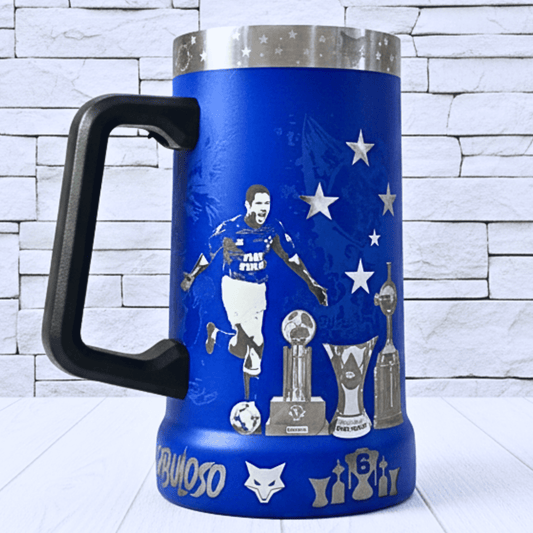 Exclusivo: Caneca Térmica 710ml Edição Especial Cruzeiro Customizada Gravação Laser + *BRINDE 1x Chaveiro Exclusivo* - EDIÇÃO LIMITADA