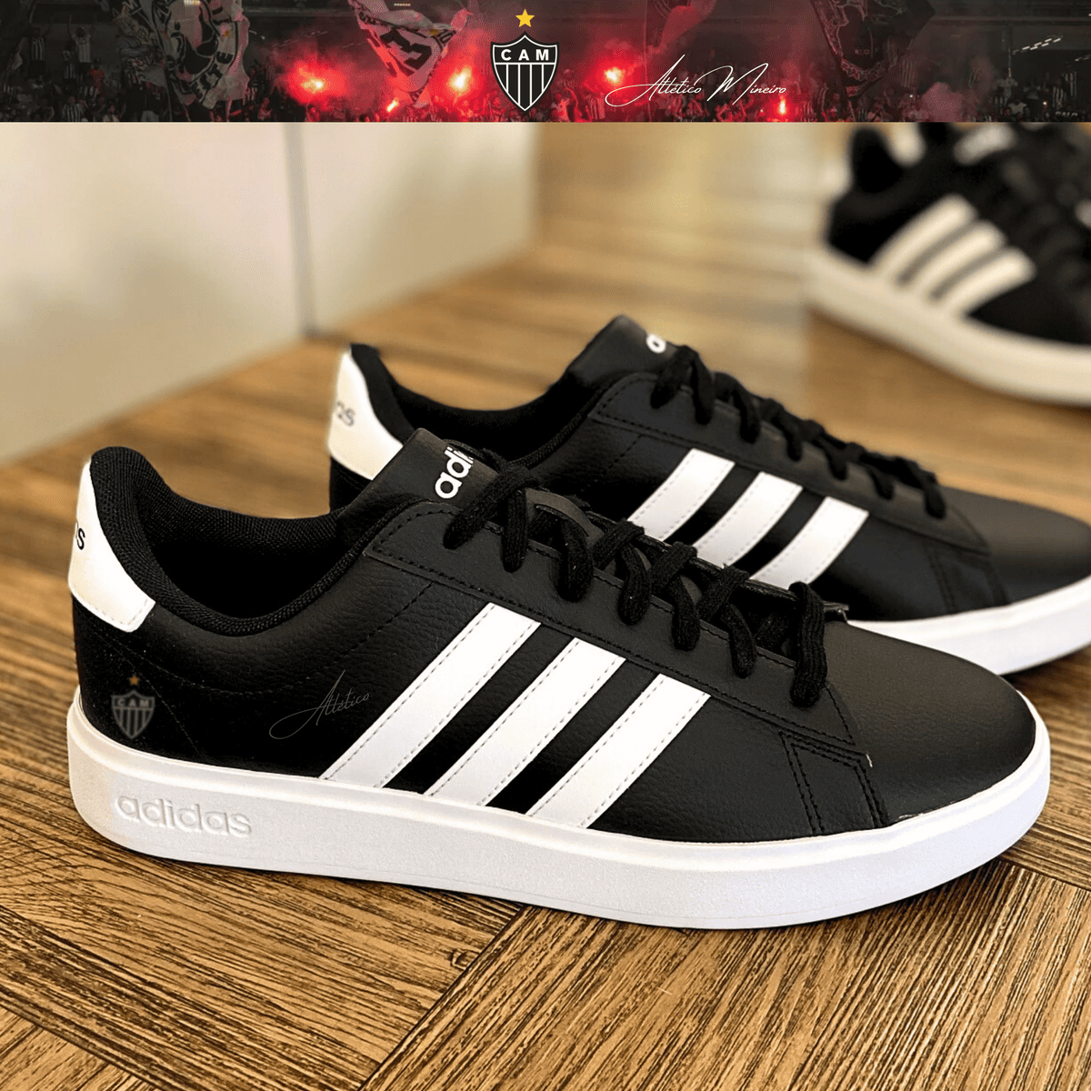 Exclusivo: Tênis Grand Court Signature Customizado Galo ATL Mineiro + *BRINDE 1x Caneca Oficial* - EDIÇÃO LIMITADA
