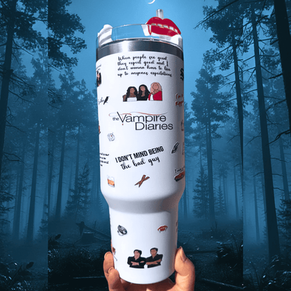 Exclusivo: Garrafa Térmica 1.2L Especial TVD Diários de um Vampiro Customizada Gravação Permanente + *BRINDE 1x Chaveiro Exclusivo* - EDIÇÃO LIMITADA