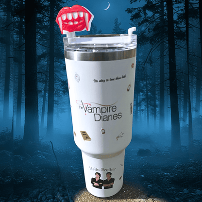 Exclusivo: Garrafa Térmica 1.2L Especial TVD Diários de um Vampiro Customizada Gravação Permanente + *BRINDE 1x Chaveiro Exclusivo* - EDIÇÃO LIMITADA