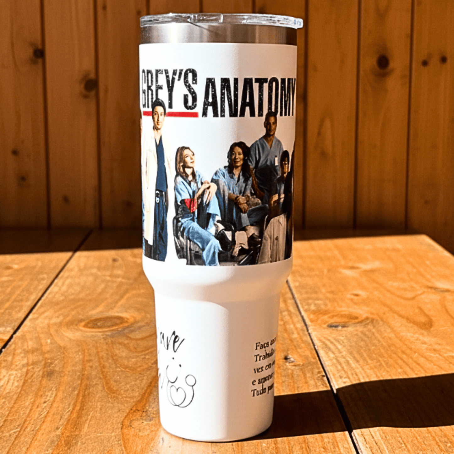 Exclusivo: Garrafa Térmica 1.2L Especial Greys Anatomy Customizada Gravação Permanente + *BRINDE 1x Chaveiro Exclusivo* - EDIÇÃO LIMITADA