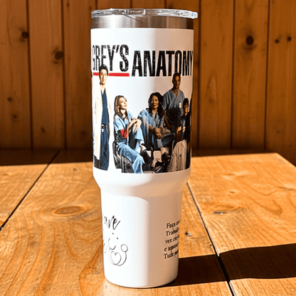 Exclusivo: Garrafa Térmica 1.2L Especial Greys Anatomy Customizada Gravação Permanente + *BRINDE 1x Chaveiro Exclusivo* - EDIÇÃO LIMITADA