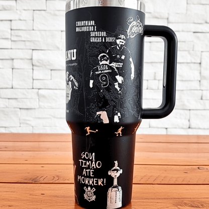 Exclusivo: Garrafa Térmica 1.2L Edição Especial Timão Customizada Gravação Laser + *BRINDE 1x Chaveiro Exclusivo* - EDIÇÃO LIMITADA