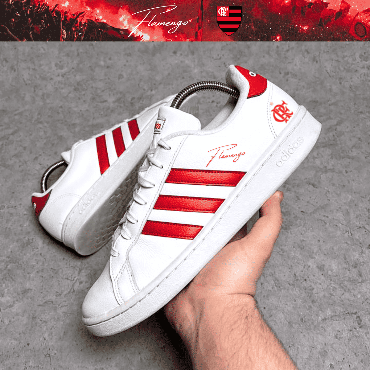 Exclusivo: Tênis Grand Court e VL Court 3.0 Signature Customizado do Mengão CRF + *BRINDE 1x Caneca Oficial* - EDIÇÃO LIMITADA