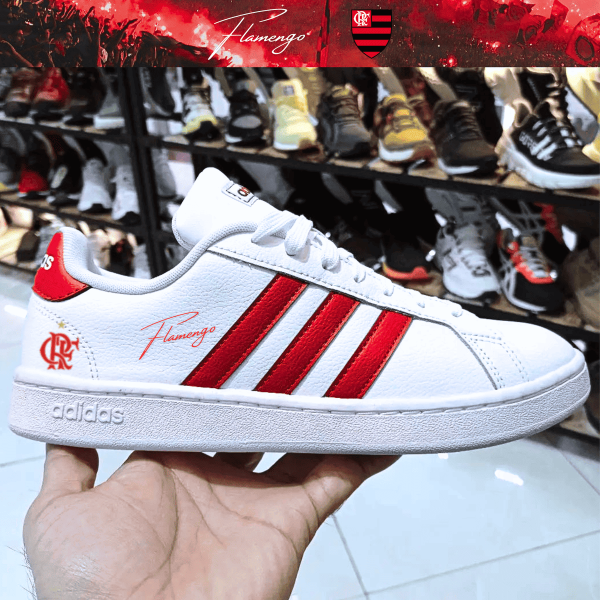 Exclusivo: Tênis Grand Court e VL Court 3.0 Signature Customizado do Mengão CRF + *BRINDE 1x Caneca Oficial* - EDIÇÃO LIMITADA