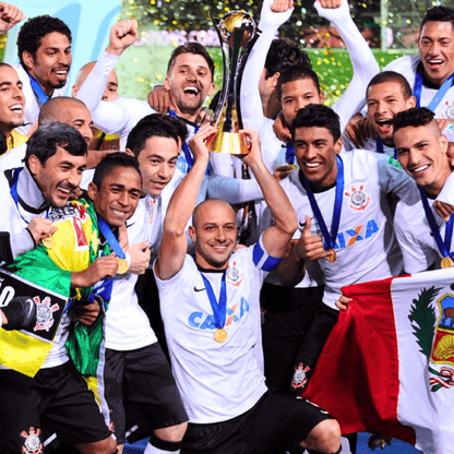 Exclusivo: Quadro de Medalhas Timão Multicampeão 2012 Libertadores e Mundial Moldura de Madeira 33x33cm + *BRINDE 1x Caneca* - EDIÇÃO LIMITADA