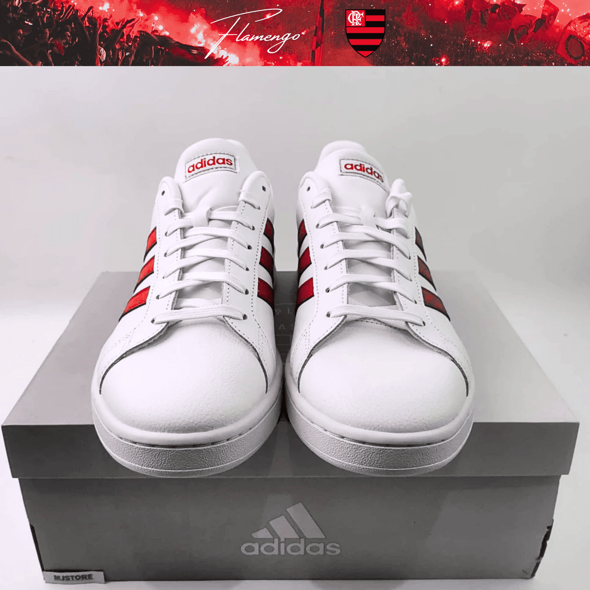 Exclusivo: Tênis Grand Court e VL Court 3.0 Signature Customizado do Mengão CRF + *BRINDE 1x Caneca Oficial* - EDIÇÃO LIMITADA