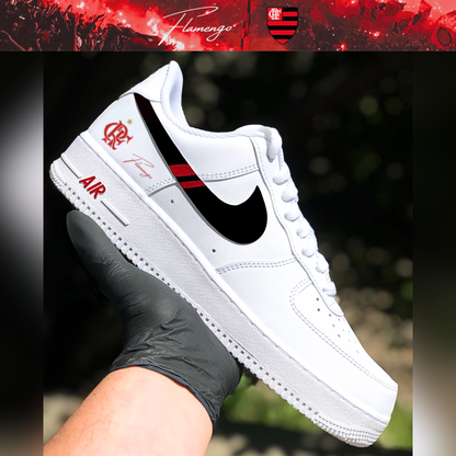 Exclusivo: Tênis NK Air Force White Customizado Mengão Multi Campeão 2025 + *BRINDE 1x Caneca Oficial* - EDIÇÃO LIMITADA