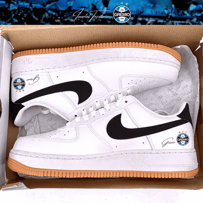 Exclusivo: Tênis Air Force White Black Obsidian Signature Customizado do Grêmio + *BRINDE 1x Caneca Oficial* - EDIÇÃO LIMITADA