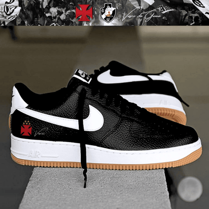Exclusivo: Tênis Air Force White Black Obsidian Signature Customizado do Vasco + *BRINDE 1x Caneca Oficial* - EDIÇÃO LIMITADA