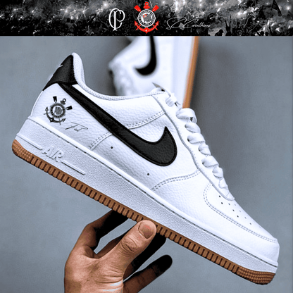 Exclusivo: Tênis Air Force White Black Obsidian Signature Customizado do Timão + *BRINDE 1x Caneca Oficial* - EDIÇÃO LIMITADA